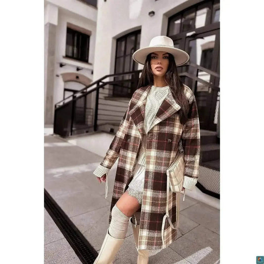 ELEGANT & STYLISH PLAID LONGLINE COAT - LIMITLISSE